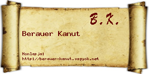 Berauer Kanut névjegykártya